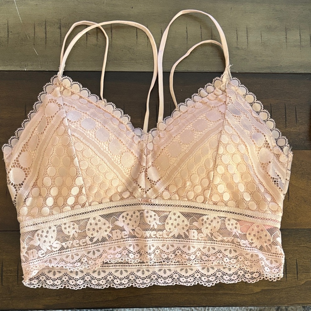 Lace Bralette in Soft Pink